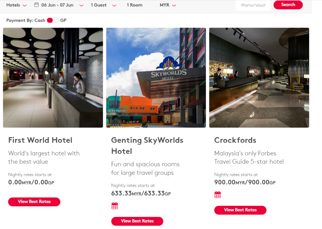 Select First world hotel RM0.00 Room