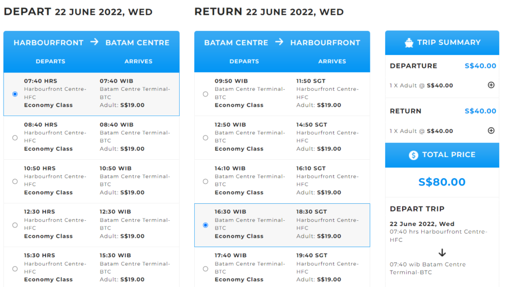 Batam Ferry ticketing