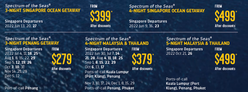 Spectrum of the Seas New Destination Penang and Port Klang fr $279