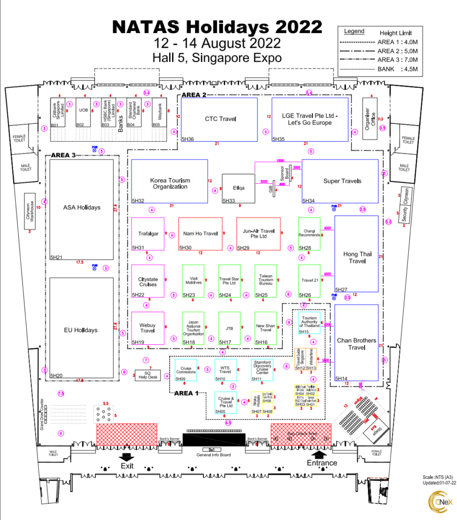 The NATAS Travel Fair will take place from 12 to 14 August 2022 at Singapore Expo Hall 5. More than 40 exhibitors, comprising travel agents, airlines, cruise operators, hotels and national tourist organisations, will be showcasing their offerings at the fair's 56th edition this year.