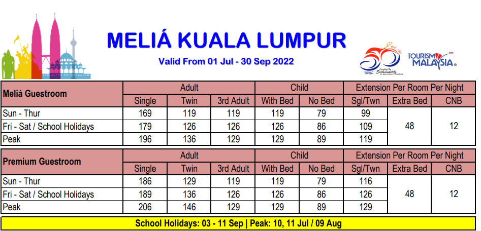  WTS Travel Kuala Lumpur Package- MELIÁ KUALA LUMPUR