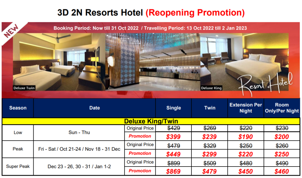 3 Days @ NIght Resort Hotel Reopening Promotion
