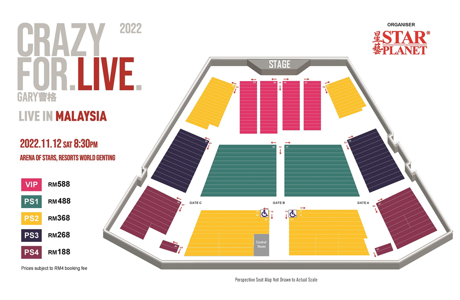 Gary Chaw Genting Concert 2022 Seating plan