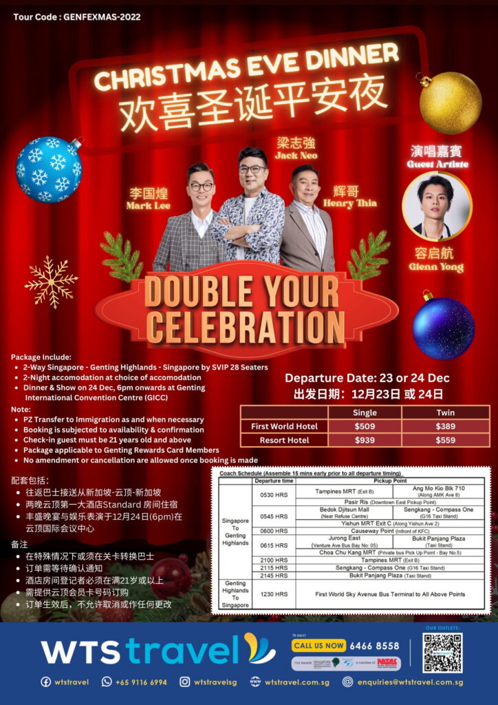 Genting Xmas 2022 Dinner & Show Package $389. 