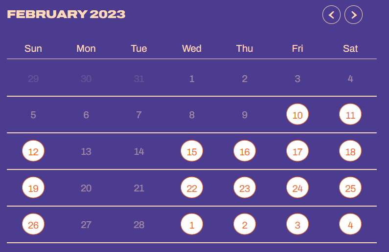 29rooms Sinagapore 2023 Calender