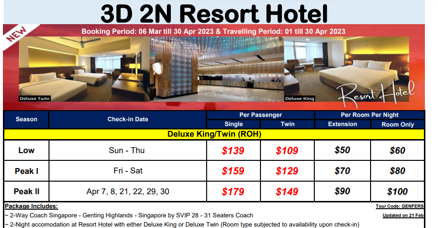 genting tour package from singapore