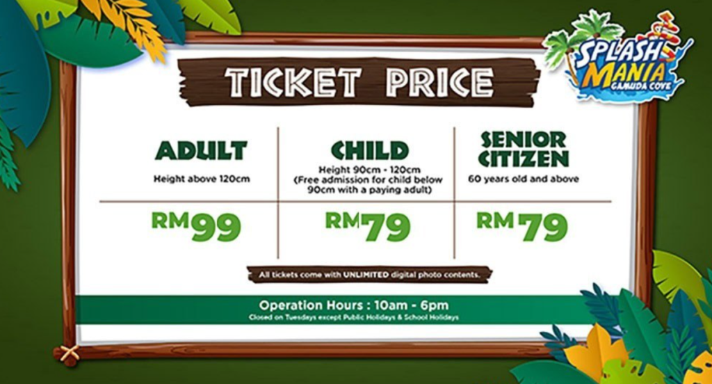 SplashMania Gamuda Cove Ticket Price RM79