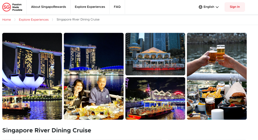 Free Singapore River Dining Cruise. 
