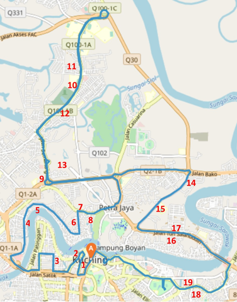 Kuching Marathon 2023 Map