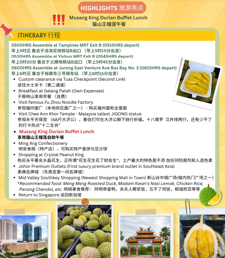 WTS Travel Musang King Durian Buffet Lunch
