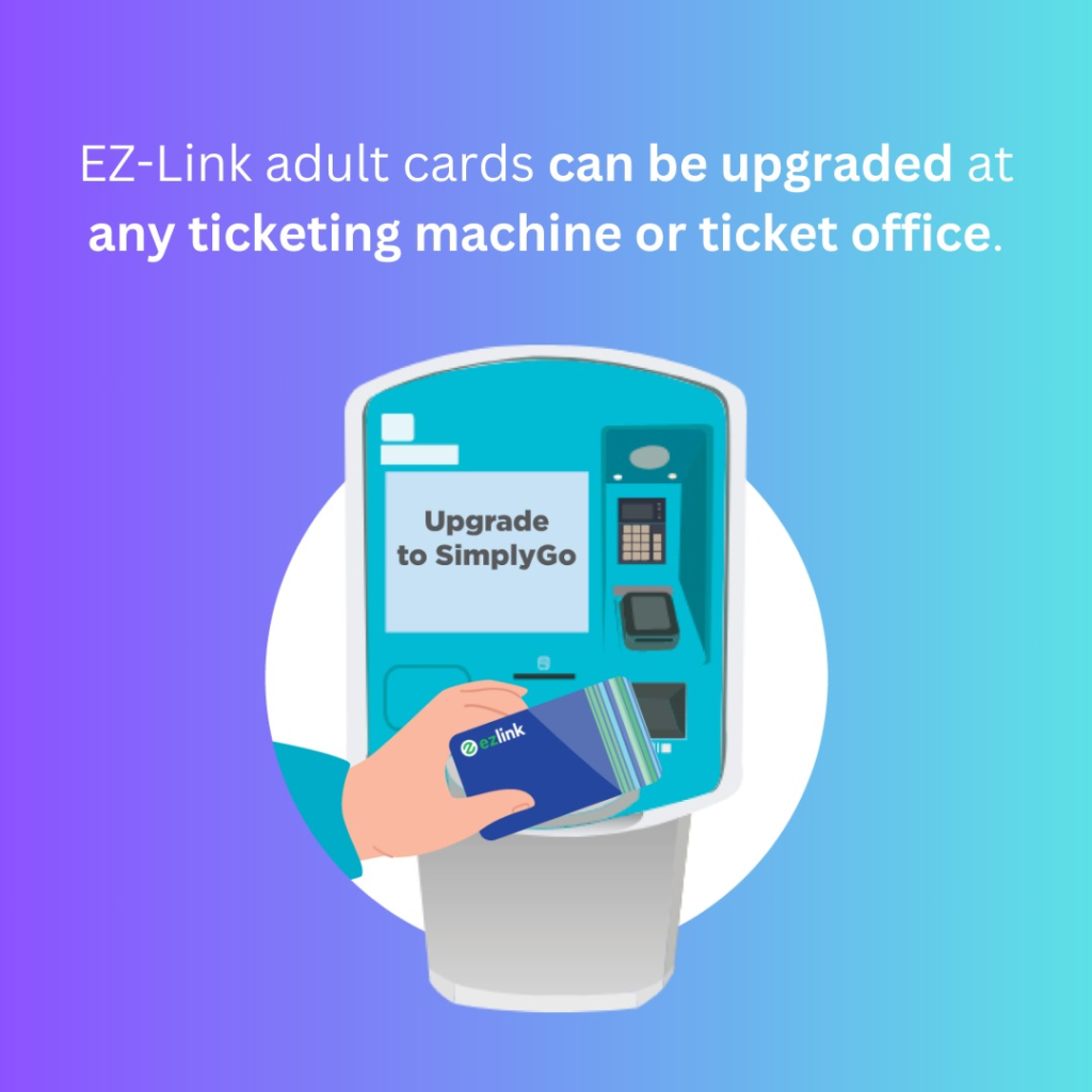 Ez-link adluts cards can be upgraded at any ticketing machine or ticket office