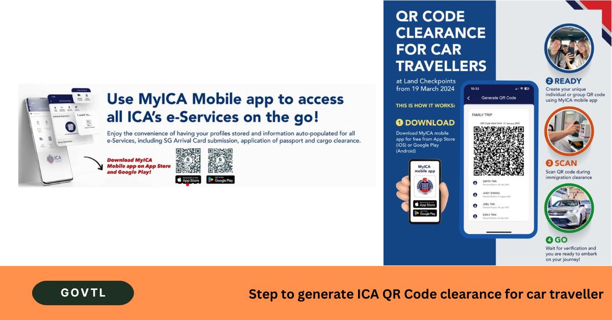 Step to generate ICA QR Code clearance for car traveller