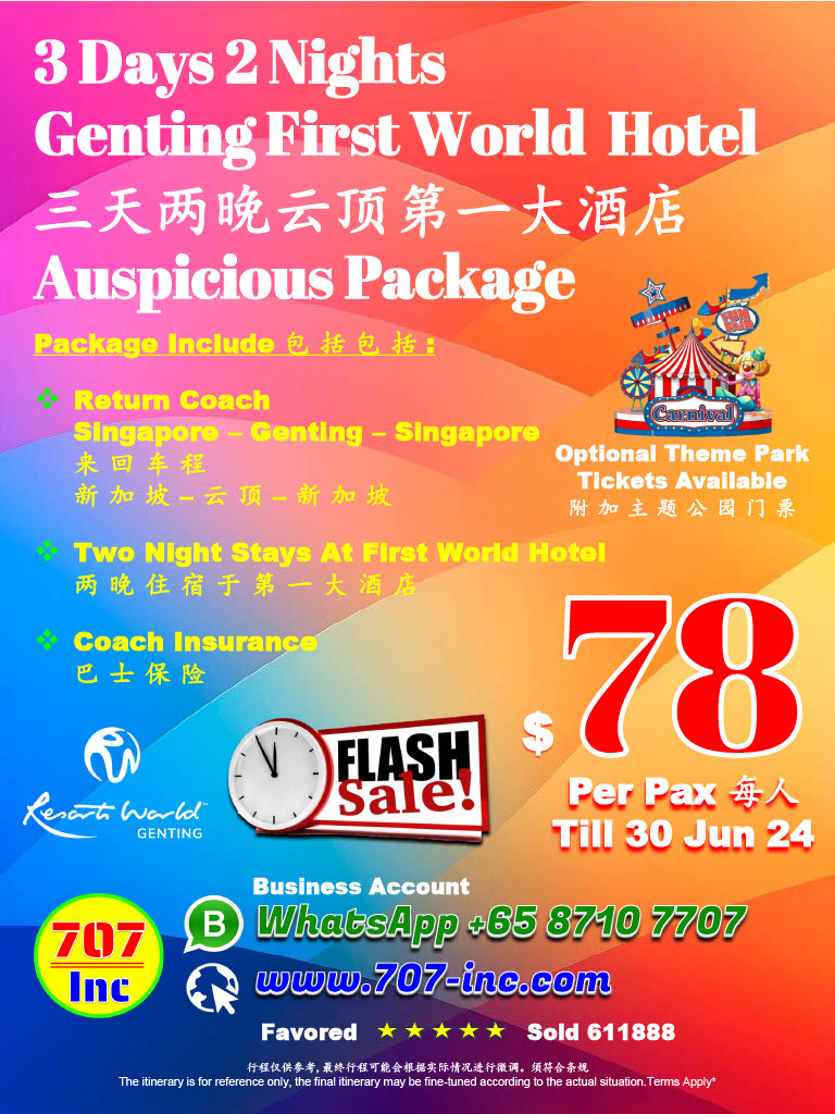 Latest 707 Genting Promotion Package Member