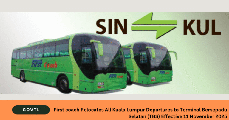 First coach Relocates All Kuala Lumpur Departures to Terminal Bersepadu Selatan (TBS) Effective 11 November 2025